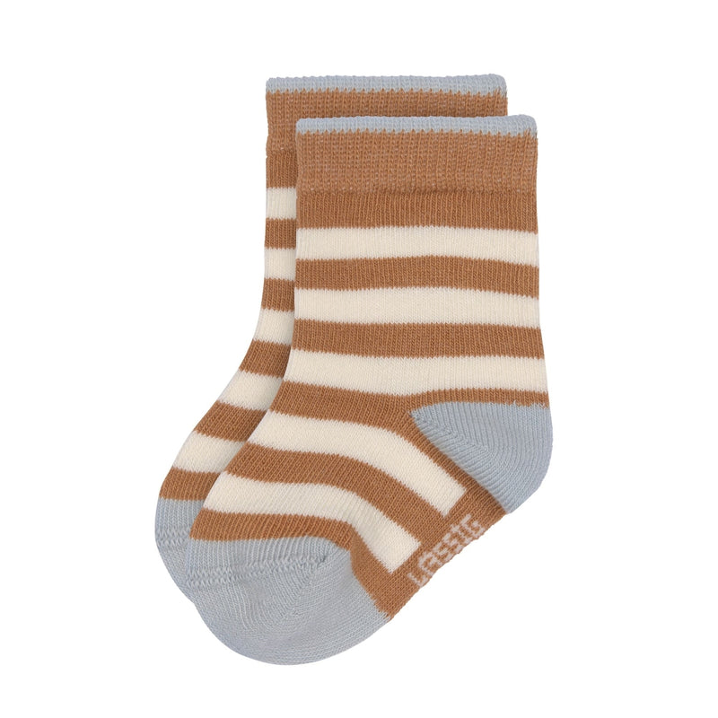 Lassig - Socks GOTS 3 pcs. assorted light blue/ caramel