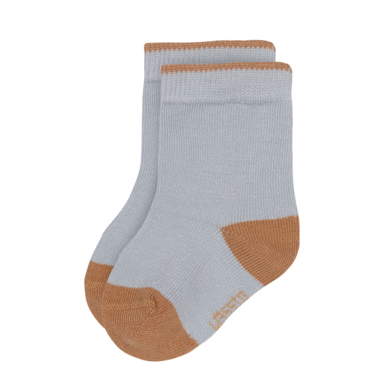 Lassig - Socks GOTS 3 pcs. assorted light blue/ caramel