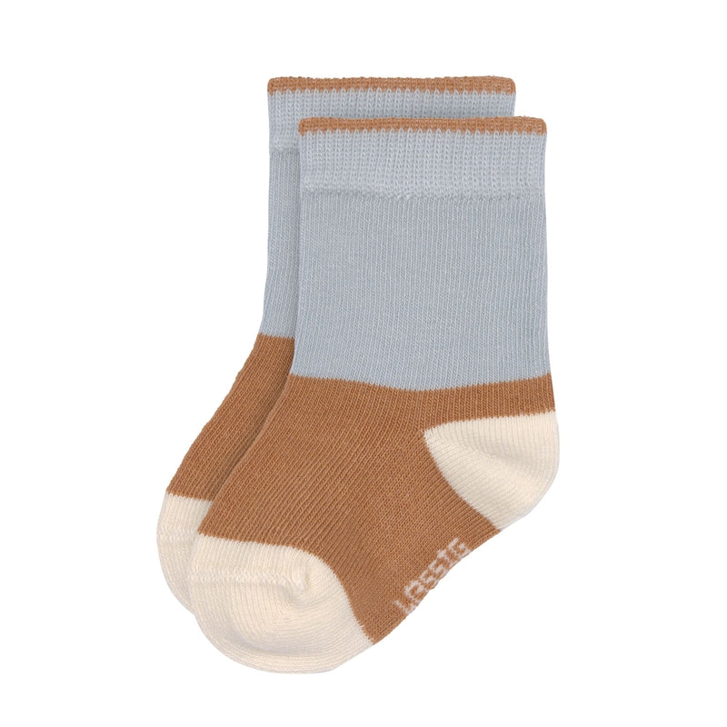 Lassig - Socks GOTS 3 pcs. assorted light blue/ caramel