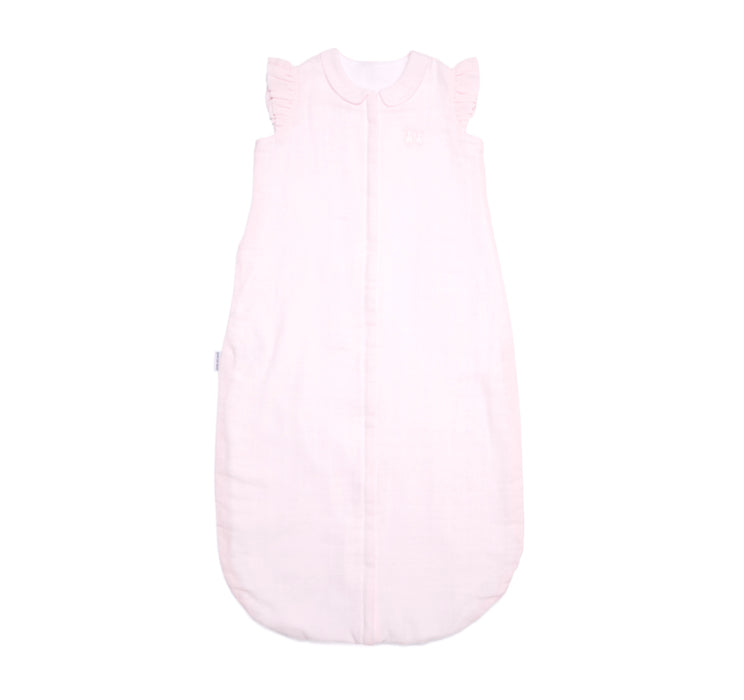 Poetree - Muslin Sleepingbag Light Pink shoulder ruffle -90cm