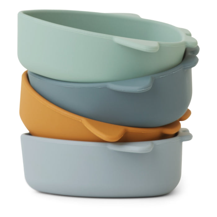 Liewood - Iggy silicone bowls 4-pack - Space blue multi mix