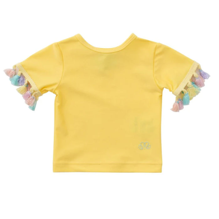 Natini - Uv T-shirt i geel met ruffle