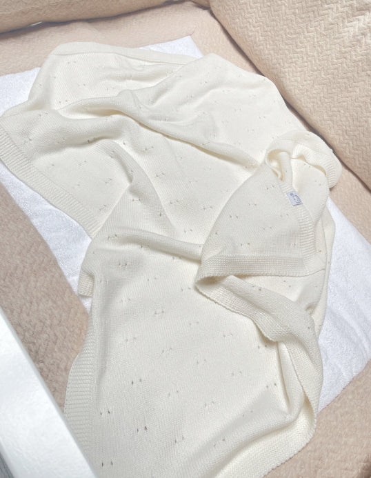 Poetree - Saint Tropez Wiegdeken 100% Katoen - White