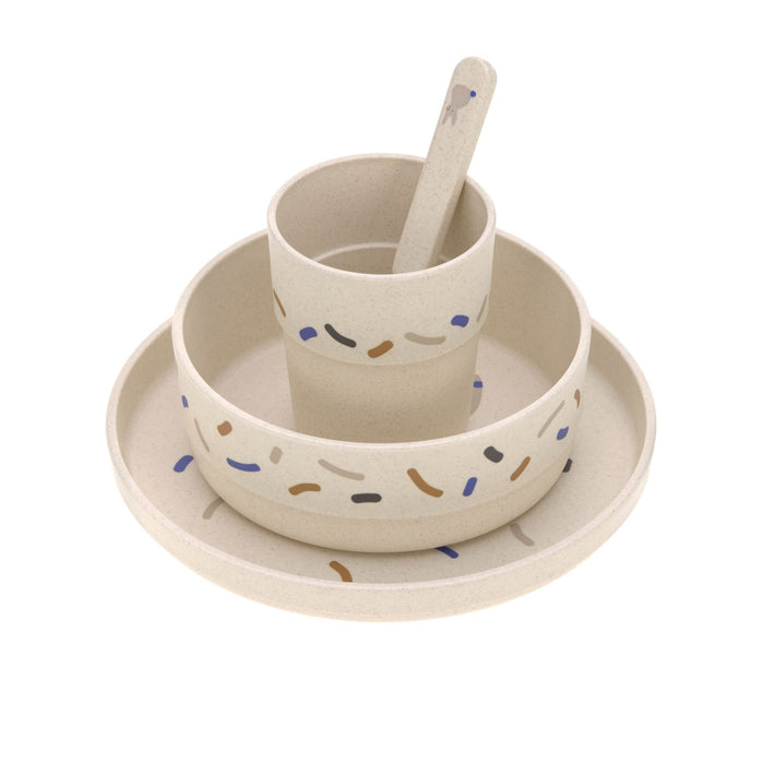 Lassig - Dish Set PP/Cellulose Little Mateys Royal Blue (Plate, Bowl, Mug, Spoon)