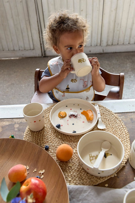 Lassig - Dish Set PP/Cellulose Little Mateys Spicey Orange (Plate, Bowl, Mug, Spoon)