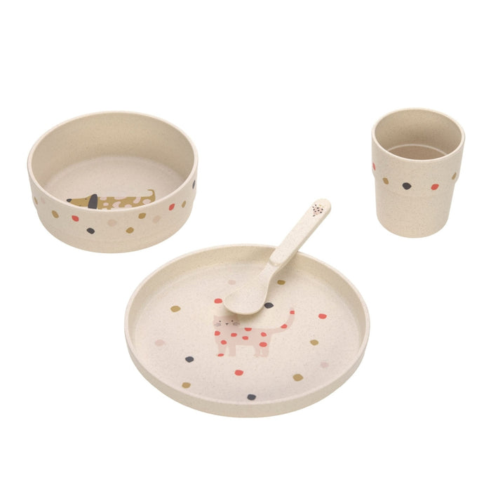 Lassig - Dish Set PP/Cellulose Little Mateys Spicey Orange (Plate, Bowl, Mug, Spoon)