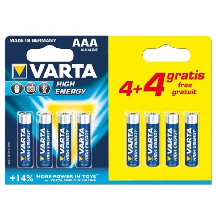 Varta - Varta High Energy 1.5 Volt AAA paquet 8 pcs