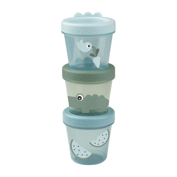 Done by Deer - Baby food container 3-pack Croco Green