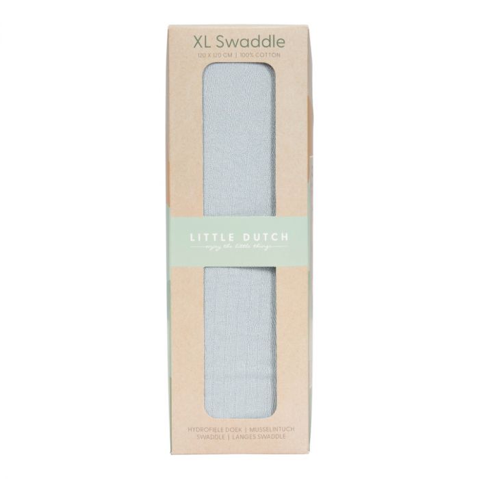 Little Dutch  - Swaddle doek 120 x 120 Pure Soft Blue