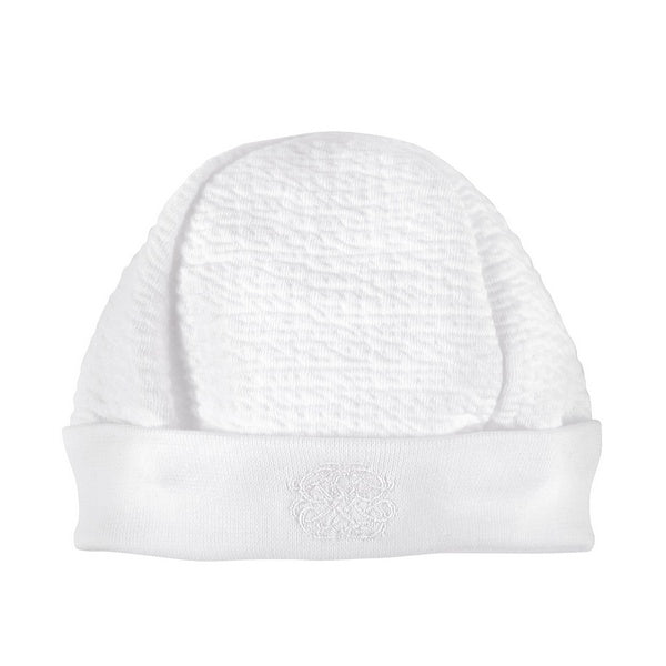 Théophile & Patachou - Casual baby uitzet - Muts jersey gewafeld geborduurd -  Wit M:  TU