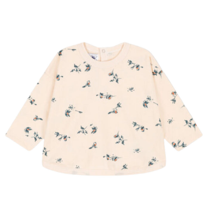 Petit Bateau - Sweater in creme met vogeltjes