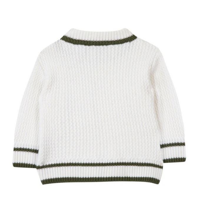 Tartine et Chocolat - Trui in off-white en kaki