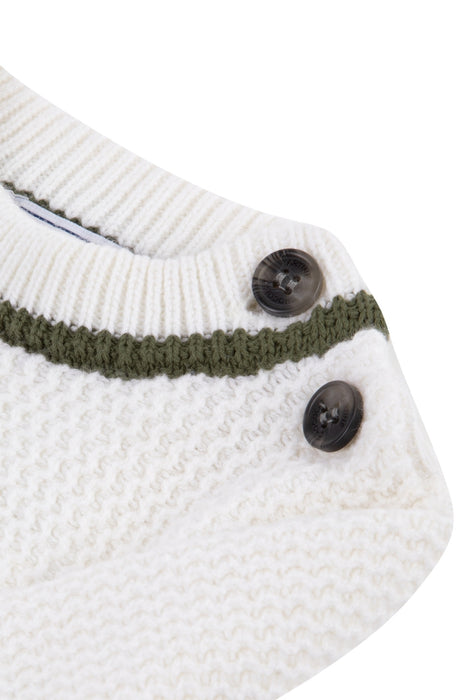 Tartine et Chocolat - Trui in off-white en kaki