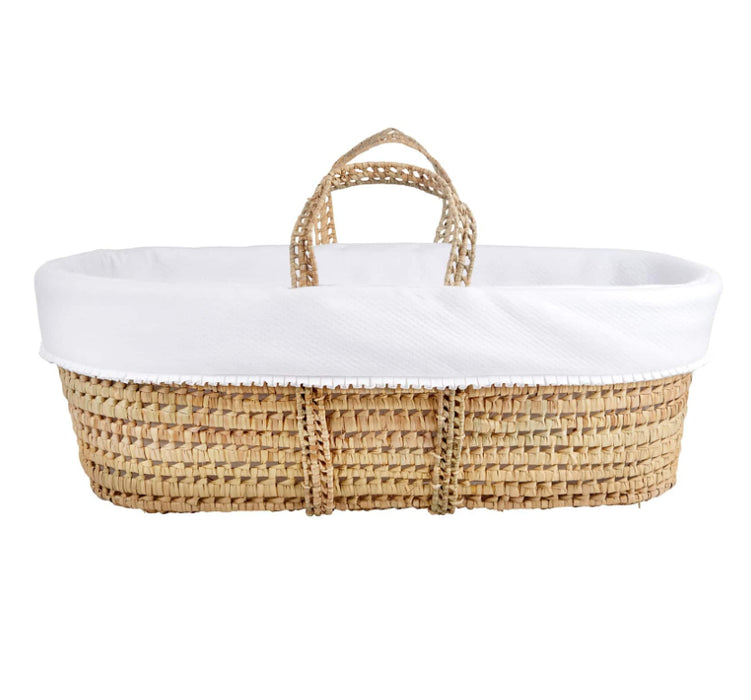 Théophile & Patachou - Wiegen - Rieten reiswieg + Aankleding gewafeld wit