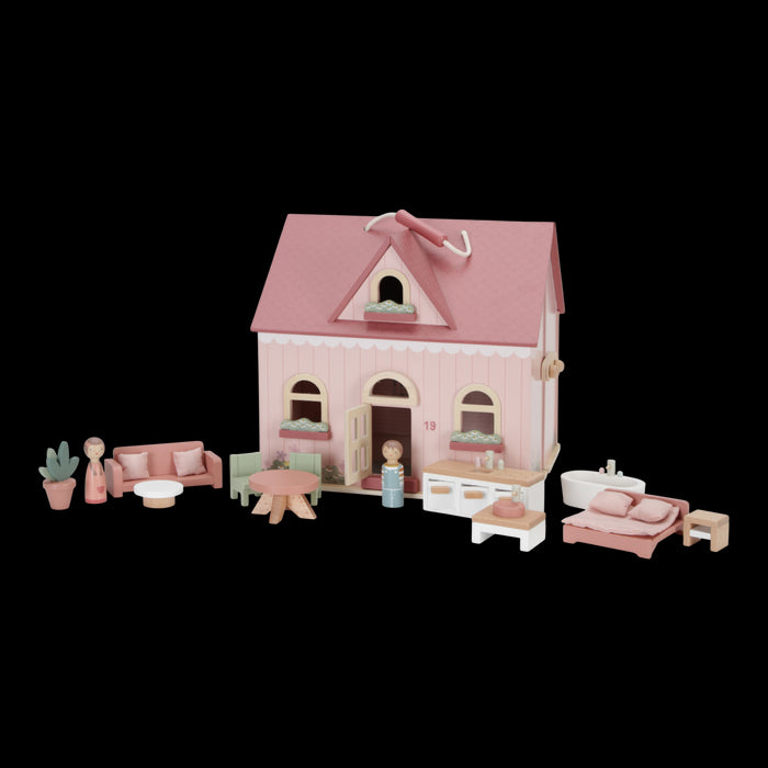 LD Toys - Draagbaar houten poppenhuis FSC