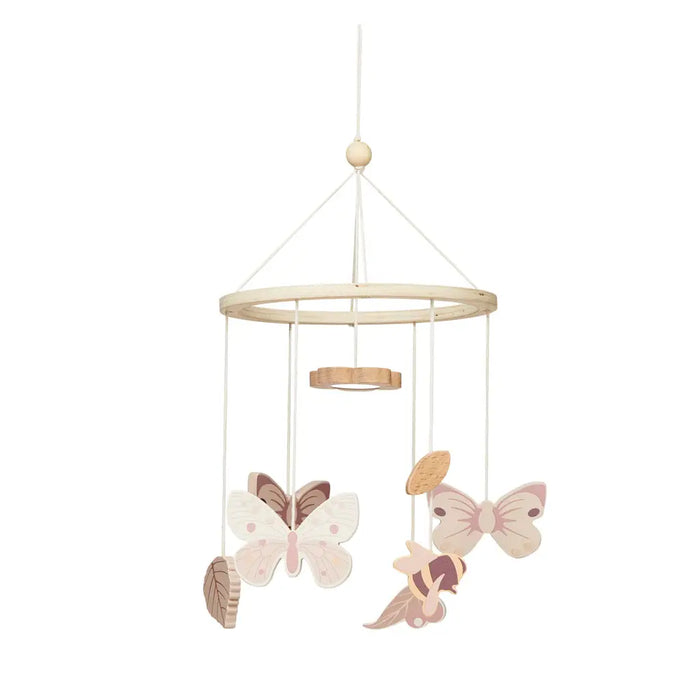 Camcam - WOODEN COT MOBILE, FSC 100 % - BUTTERFLIES