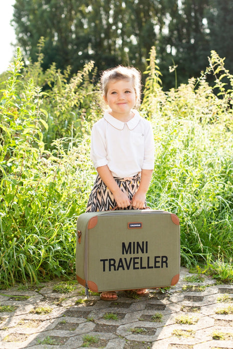 Childhome - Mini Traveller Kinderkoffer - Canvas - Kaki