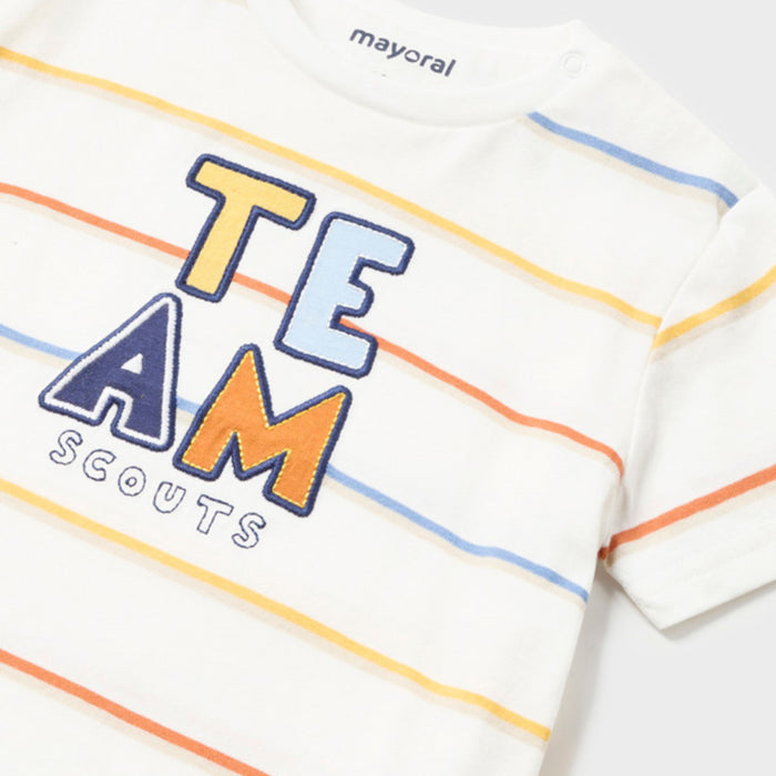 Mayoral - Stripes s/s t-shirt - Clay