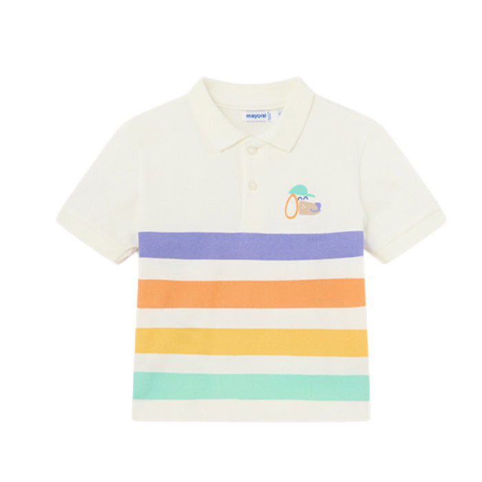 Mayoral - Stripes s/s polo - Cream