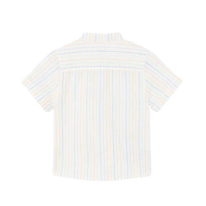 Mayoral - S/s linen mao collar shirt - Multicolou