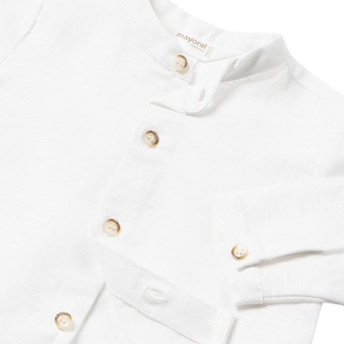 Mayoral - L/s mao collar shirt - White