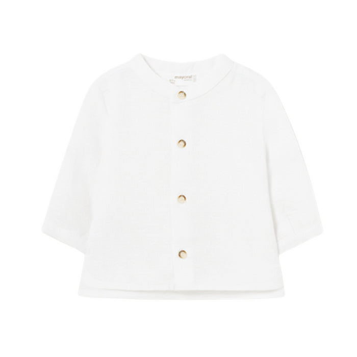 Mayoral - L/s mao collar shirt - White