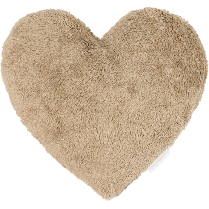 Cotton & Sweets - Boho Sheepskin heart pillow Chocolate