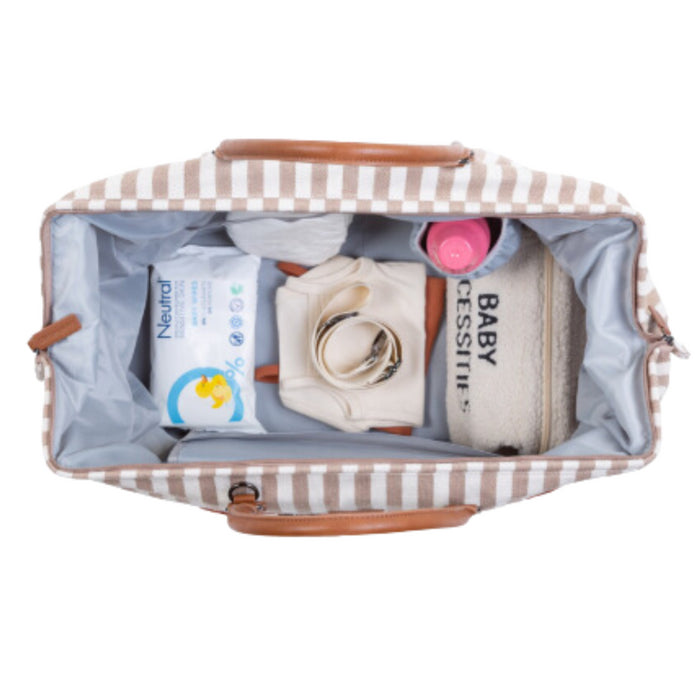 Childhome - MOMMY BAG ® STREPEN - NUDE/TERRACOTTA