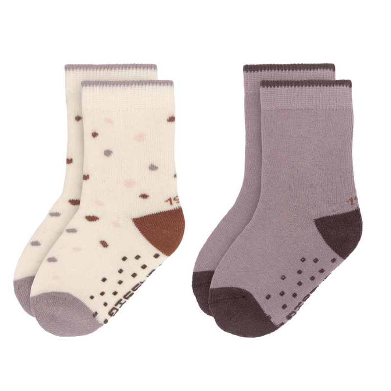 Lassig - Anti-slip Socks GOTS 2 pcs assorted - Tiny Farmer Paars