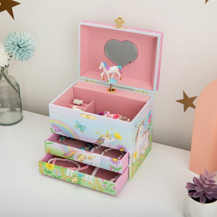 Giggle & Honey - Muziekdoos Juwelen - Floral Unicorn