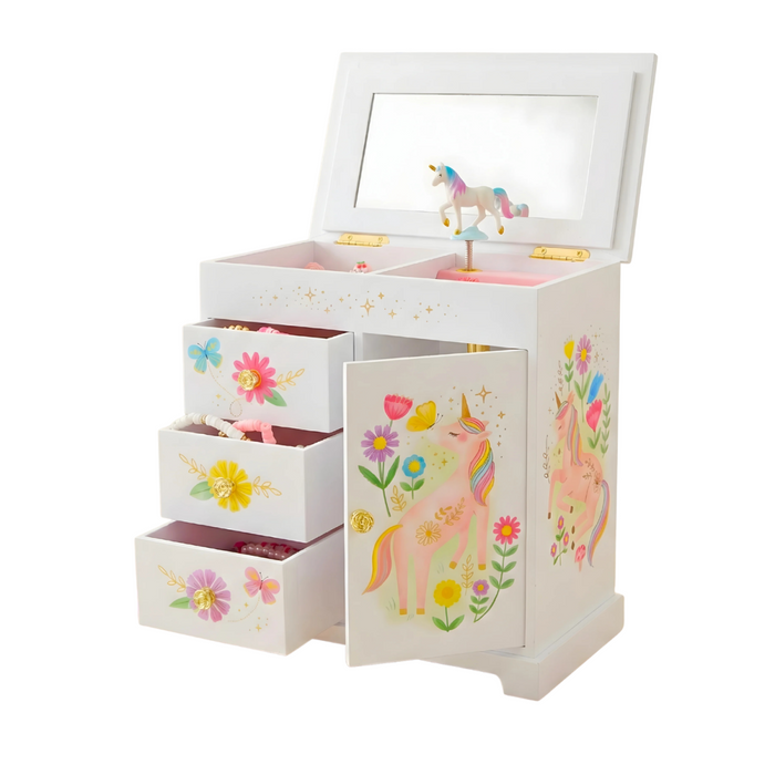Giggle & Honey - Muziekdoos Juwelen - Floral Unicorn