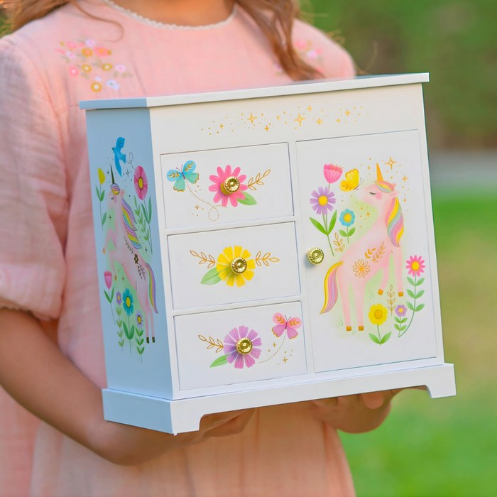 Giggle & Honey - Muziekdoos Juwelen - Floral Unicorn