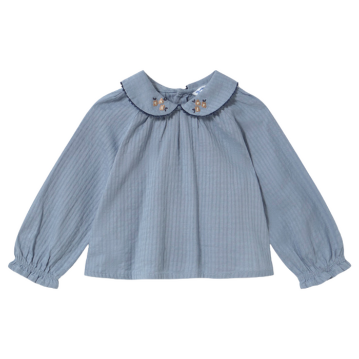 Mayoral - Textured woven blouse Light blue