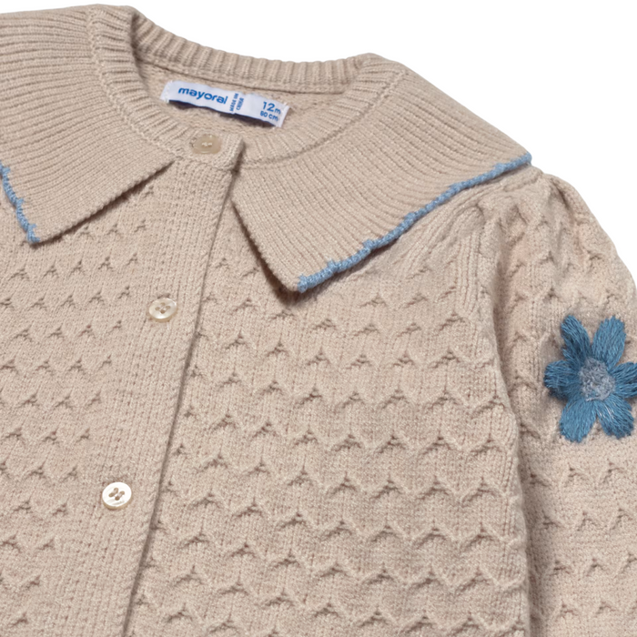 Mayoral - Floral-embroidered cardigan seed