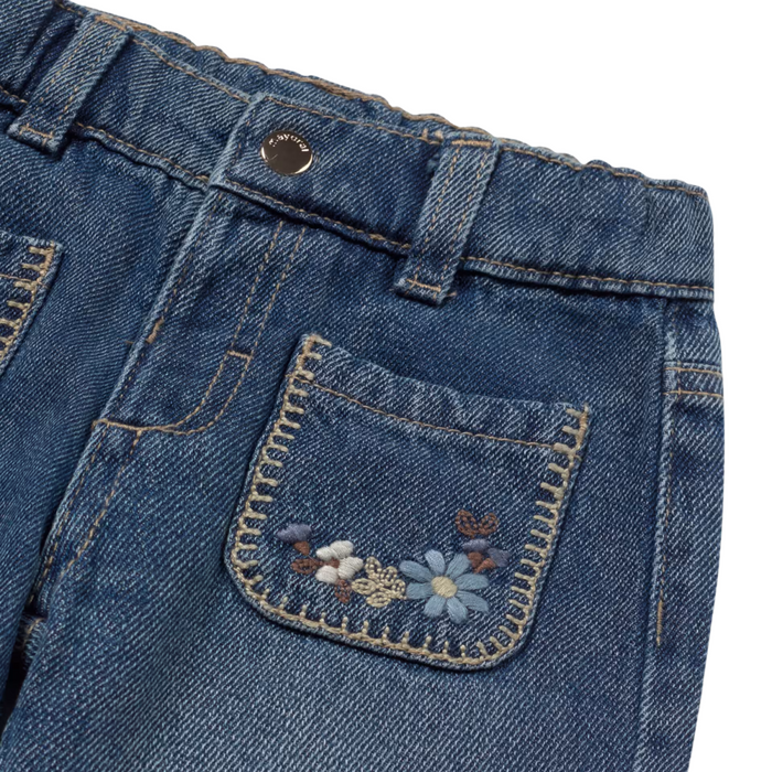 Mayoral - Denim trousers met geborduurde zakjes vooraan - Denim