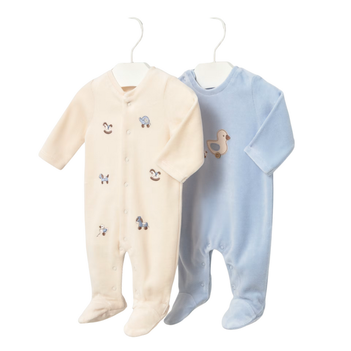 Mayoral - 2 Babypakjes Velours - Hemelsblauw