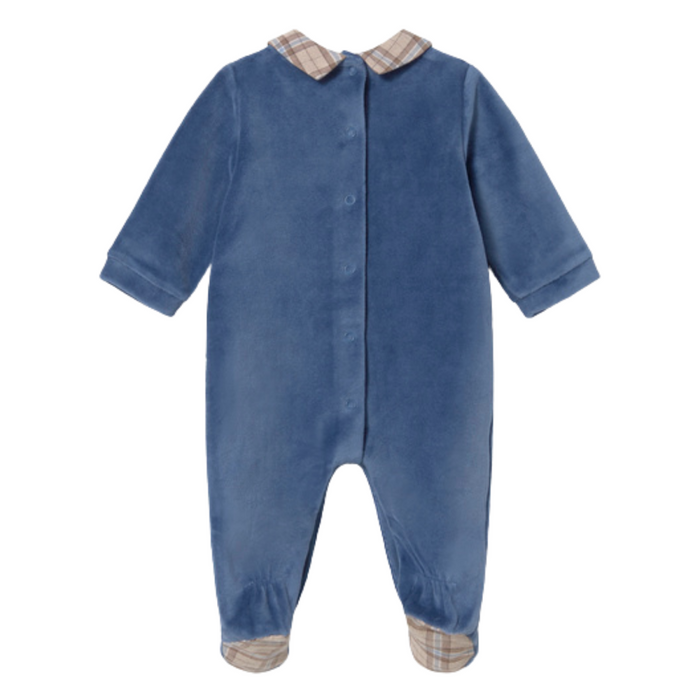 Mayoral - Babypakje Velours met trein - Blauw