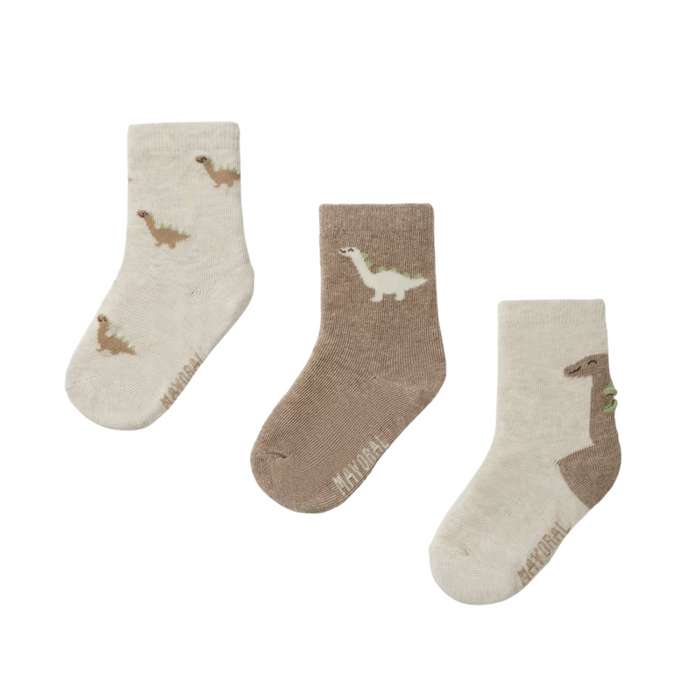 Mayoral - Set van 3 paar kousen - Dino Beige