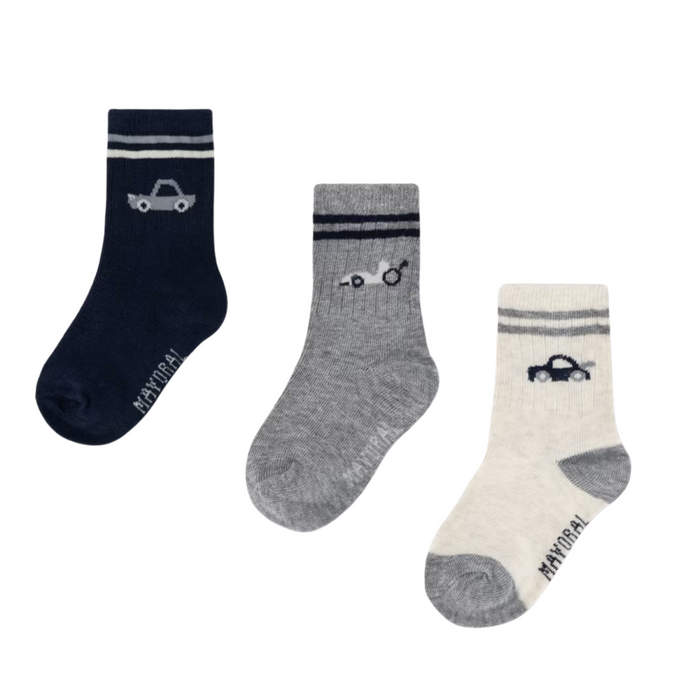 Mayoral - Set van 3 paar kousen - Gestreept Blauw