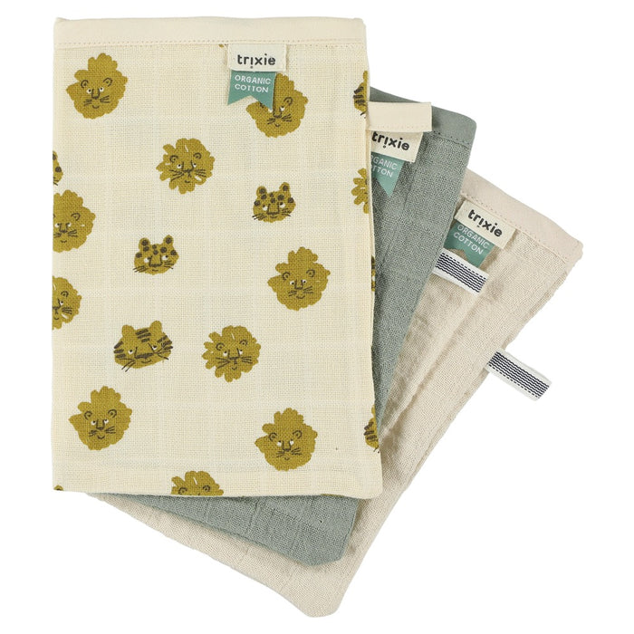 Trixie  - 46-084 | Muslin washcloths 3-pack mix - Lucky Leopard