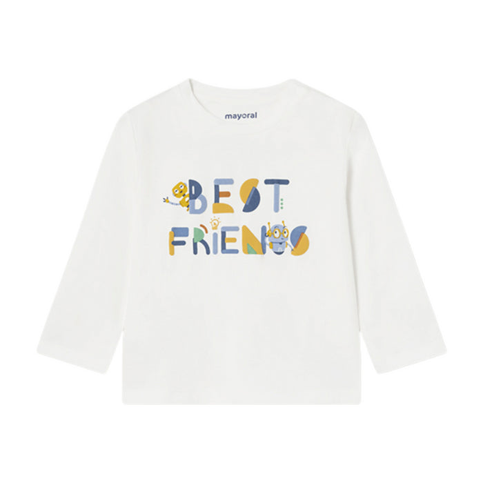 Mayoral - L/s t-shirt friends - Cream