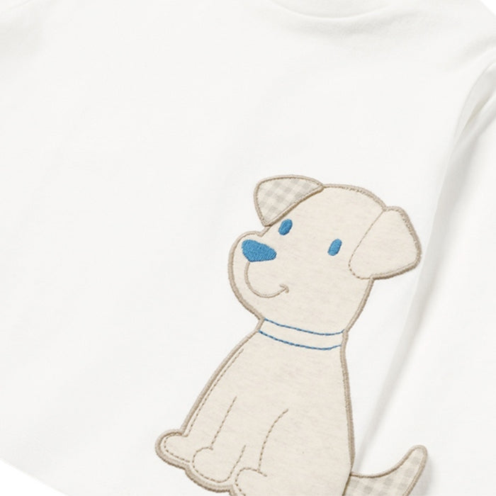 Mayoral - L/s t-shirt dogs - Cream