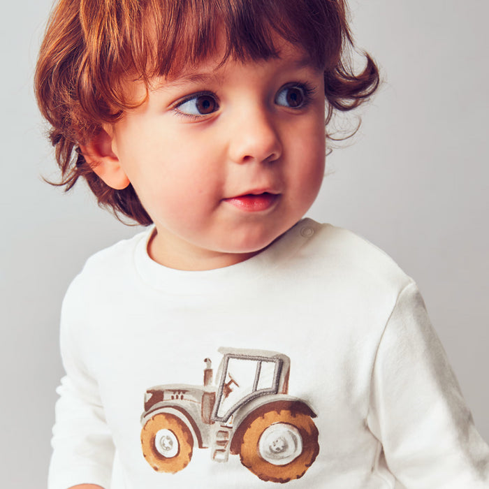 Mayoral - L/s ""Play"" tractor shirt Cream