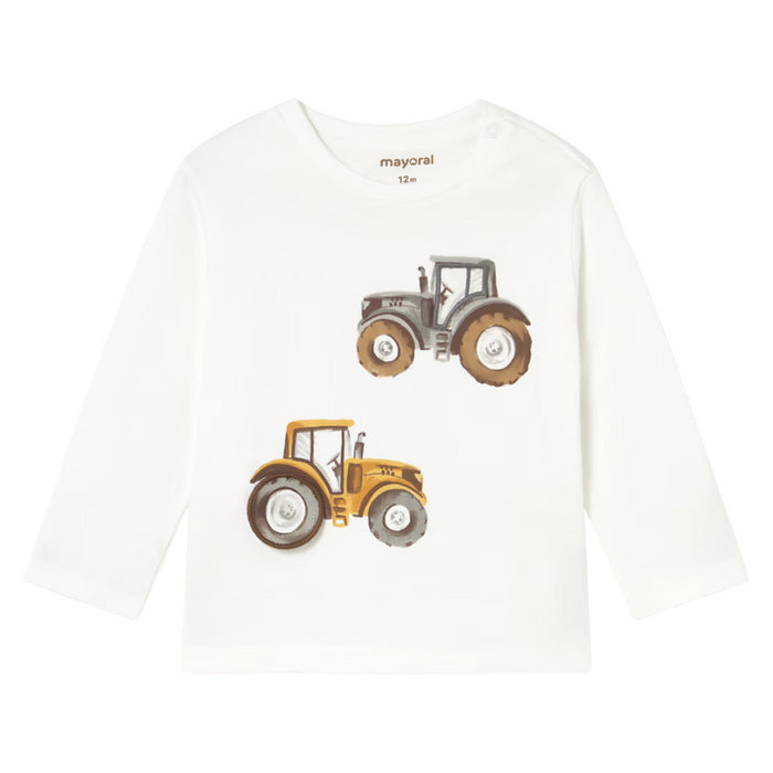 Mayoral - L/s ""Play"" tractor shirt Cream