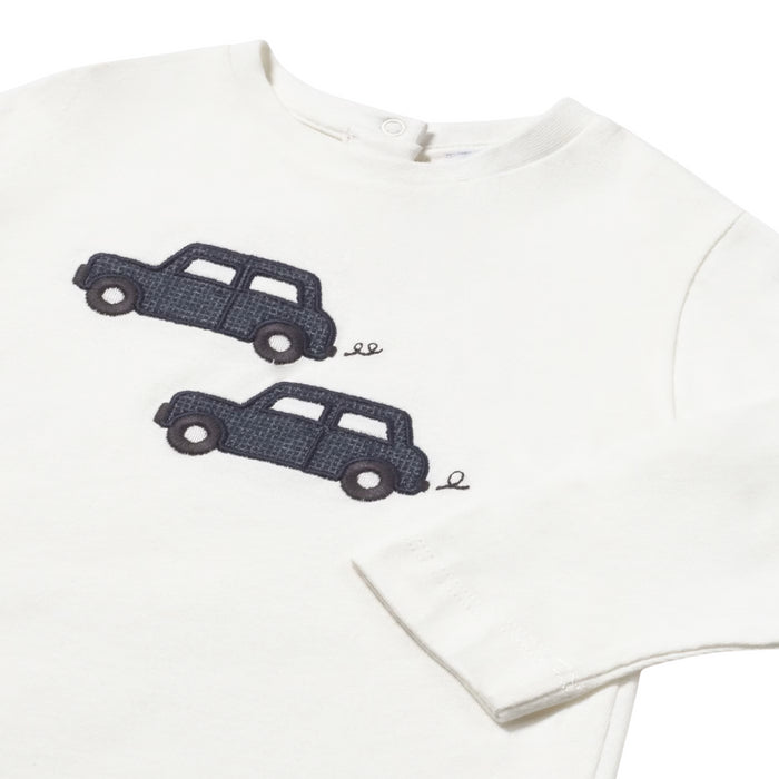 Mayoral - L/s t-shirt knit applique Cream-Navy