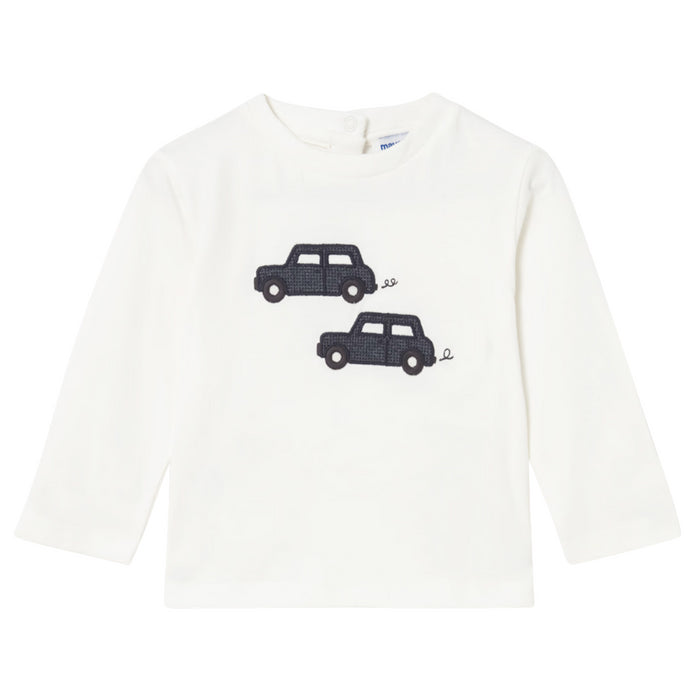 Mayoral - L/s t-shirt knit applique Cream-Navy
