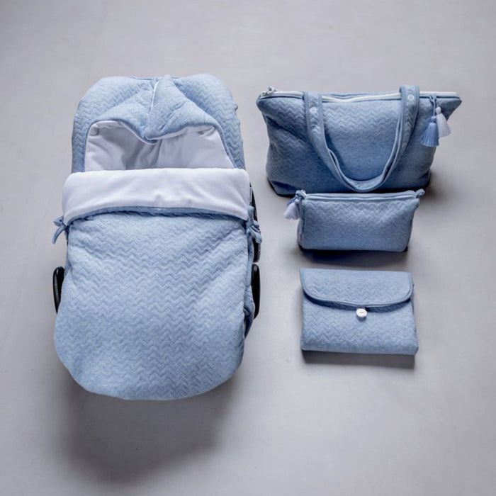 Poetree - Chevron Denim Blue - Toilettas