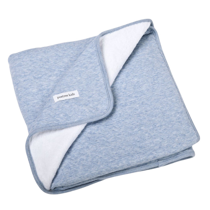 Poetree - Chevron Denim Blue - Ledikant deken 100x135cm