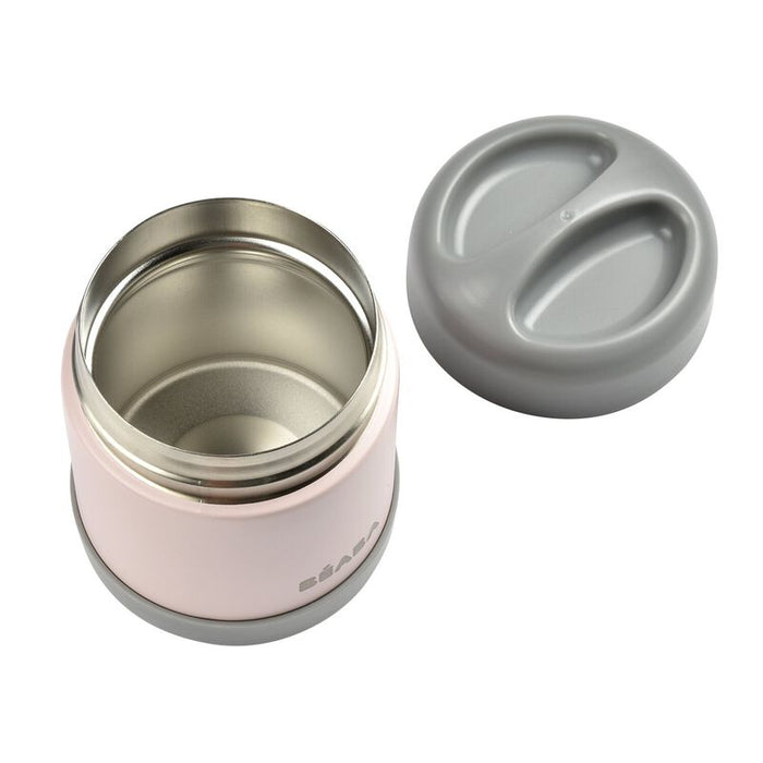 Beaba - RVS thermo-portie300ml (dark mist/light pink)