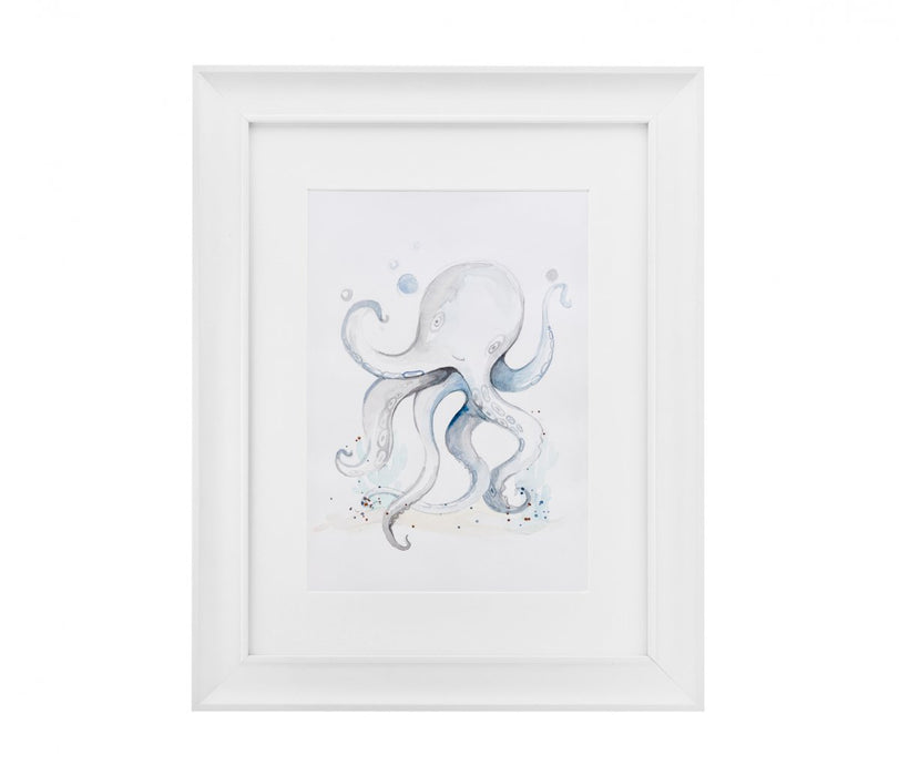 Caramella - Kader in wit met octopus in blauw 37 x 47